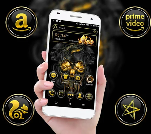 Gold Skull Launcher Theme
