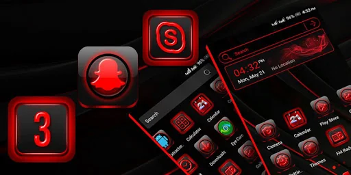 Red Black Launcher Theme screenshot 1