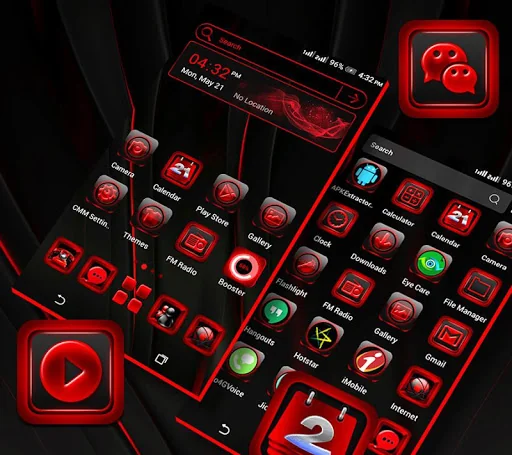 Red Black Launcher Theme screenshot 2