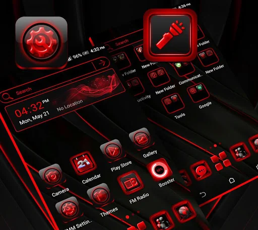 Red Black Launcher Theme screenshot 4