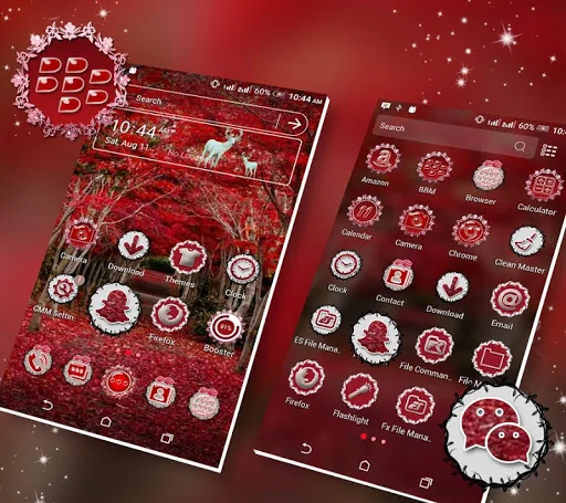 Red Leaves Launcher Theme screenshot 3