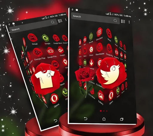 Rose in Black Launcher Theme screenshot 1