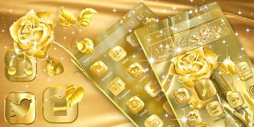 Golden Rose Launcher Theme screenshot 2