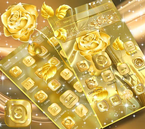 Golden Rose Launcher Theme screenshot 3