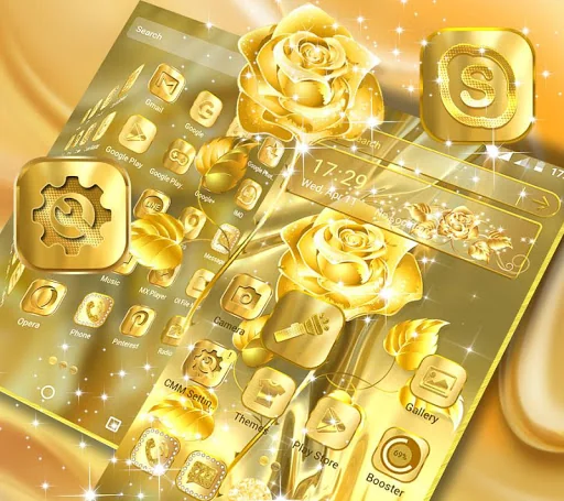 Golden Rose Launcher Theme screenshot 4