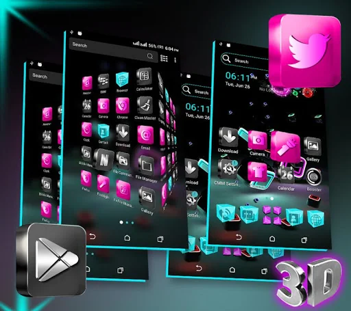 3D Icon Launcher Theme screenshot 1