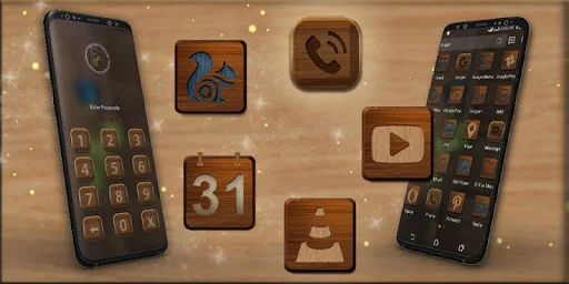 Wooden Launcher Theme screenshot 2