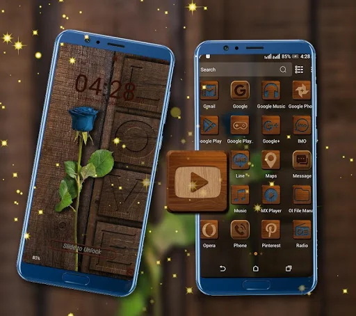 Wooden Launcher Theme screenshot 3