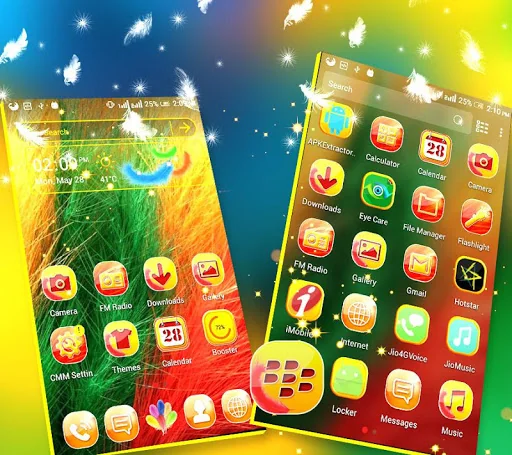 Yellow Feather Launcher Theme screenshot 1