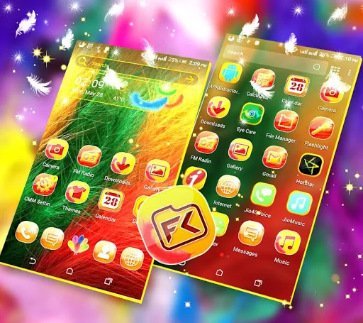 Yellow Feather Launcher Theme screenshot 3