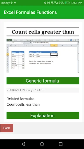 Learn Excel Formulas Functions screenshot 2