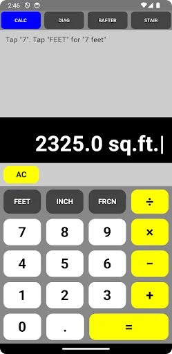 Construction Calculator (feet) screenshot 1