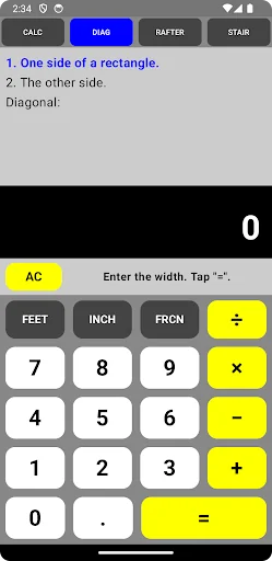 Construction Calculator (feet) screenshot 2