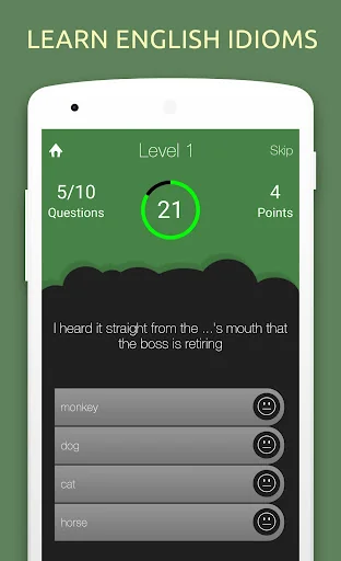 English Idioms Quiz Test screenshot 1