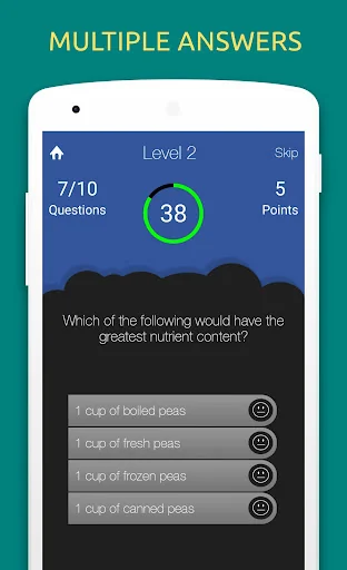 Nutrition and Diet Quiz Test screenshot 2