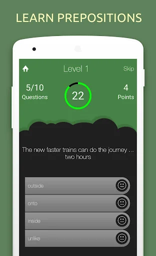 English Prepositions Quiz Game