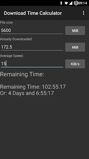Download Time Calculator screenshot 1