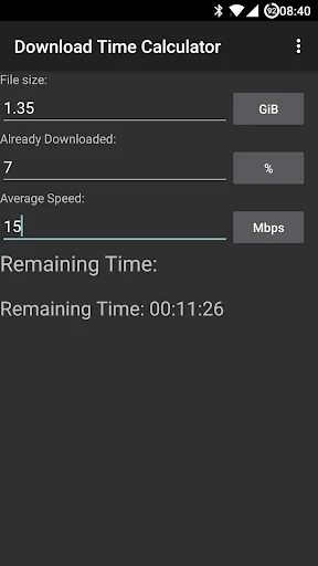 Download Time Calculator screenshot 2