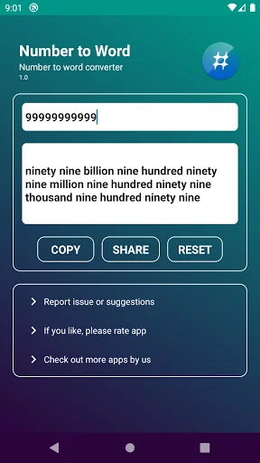 Number to word convert offline
