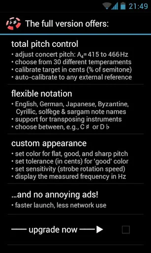LinoStrobe Lite chromat. tuner screenshot 3