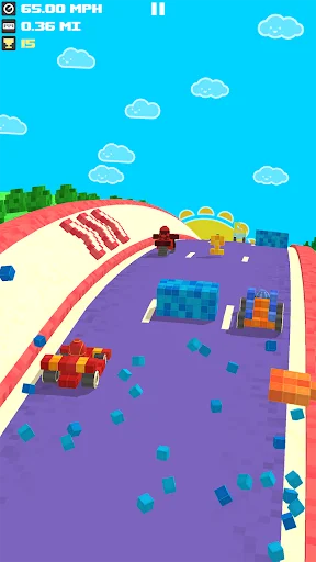 Out of Brakes - Blocky Racer screenshot 1