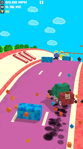 Out of Brakes - Blocky Racer screenshot 2