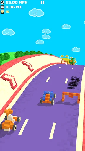 Out of Brakes - Blocky Racer screenshot 3