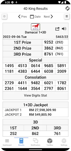 4D King Live 4D Results screenshot 2
