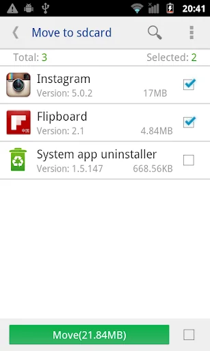 Move app to SD card screenshot 1