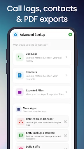Call Log Backup and Restore screenshot 1