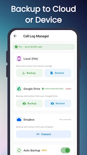 Call Log Backup and Restore screenshot 2