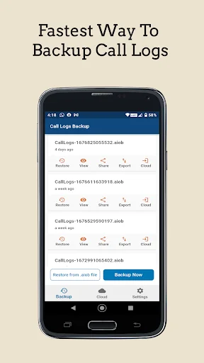 Call Logs Backup screenshot 1