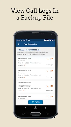 Call Logs Backup screenshot 2