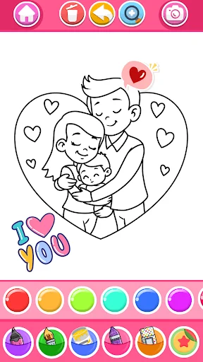 Glitter Heart Love Coloring