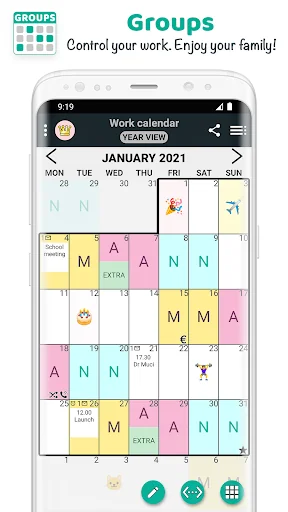 GROUPS work & family calendar