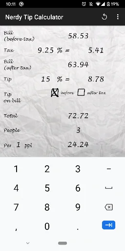 Nerdy Tip Calculator screenshot 2