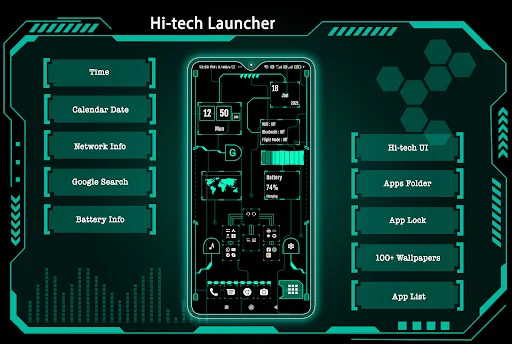 Hi-tech Launcher 2023 -AppLock