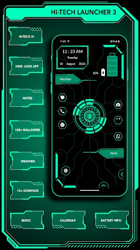 Hi-tech Launcher 3 - AppLock