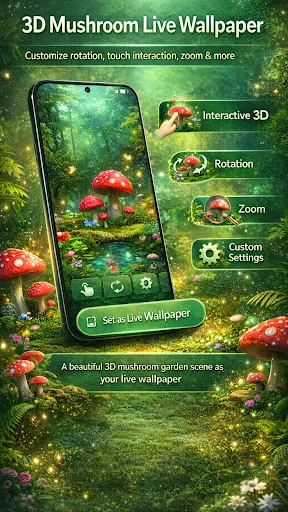 3D Mushroom Live Wallpaper HD screenshot 1