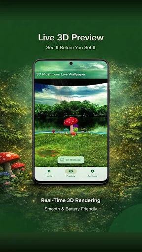 3D Mushroom Live Wallpaper HD screenshot 4
