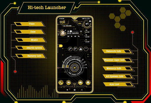 Hi-tech launcher 2025 screenshot 1