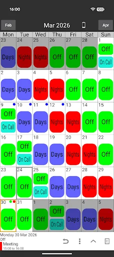 Shift Work Calendar