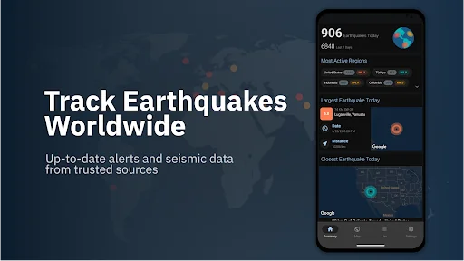 Earthquakes Today: Tracker screenshot 1