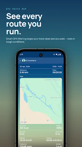 Kilometers: GPS Track Walk Run