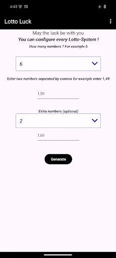 Lottery Numbers Generator