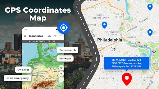 GPS Coordinates Locator Map