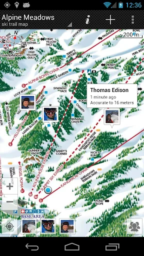 GPS on ski map