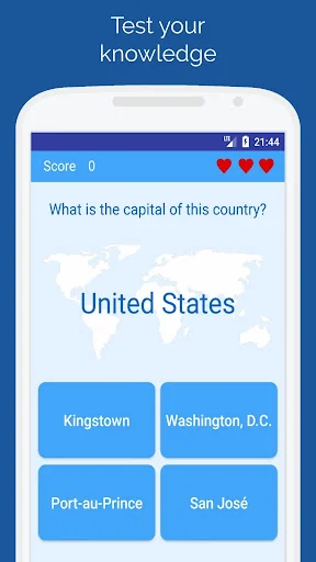 Capitals of the countries Quiz screenshot 1