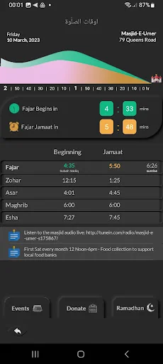 Masjid Timetable