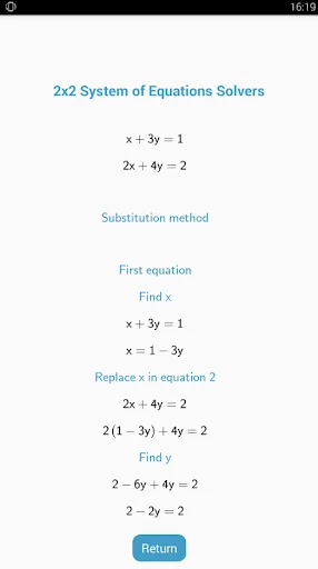 2x2 System of Equation Solvers screenshot 3